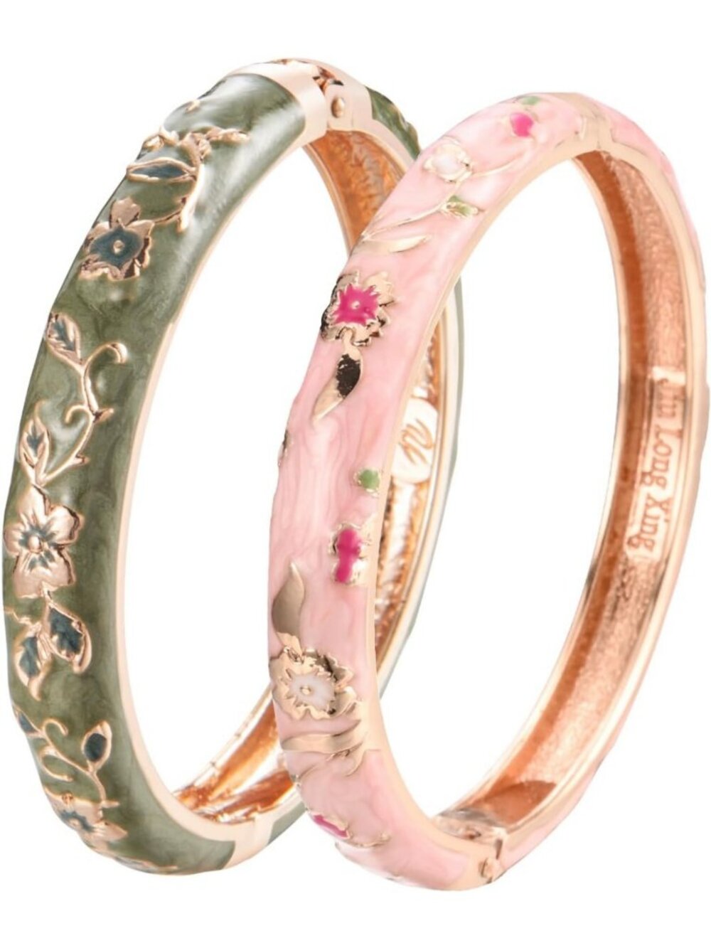 Colorful Cloisonne Butterfly Cuff Bracelet - Enameled Floral Bangle for Women